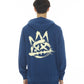 FRENCH TERRY ZIP HOODED SWEATSHIRT IN COBALT