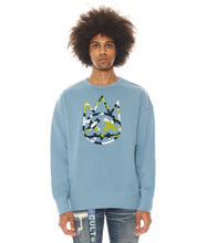 CREW NECK FLEECE IN BLUE HEAVEN