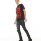 SHORT SLEEVE CREW NECK TEE "CULT" IN BLACK
