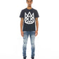 SHORT SLEEVE CREW NECK TEE "TAPE SHIMUCHAN" IN NAVY