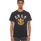 CAMISETA MANGA CORTA CUELLO REDONDO "RUBBER VAIN" EN NEGRO 