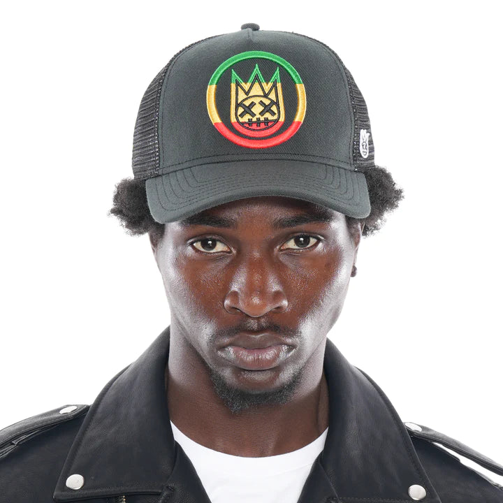 BOB MARLEY MESH BACK TRUCKER CURVED VISOR IN BLACK