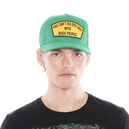 EPIC SHIT MESH BACK TRUCKER CURVED VISOR IN KELLY GREEN