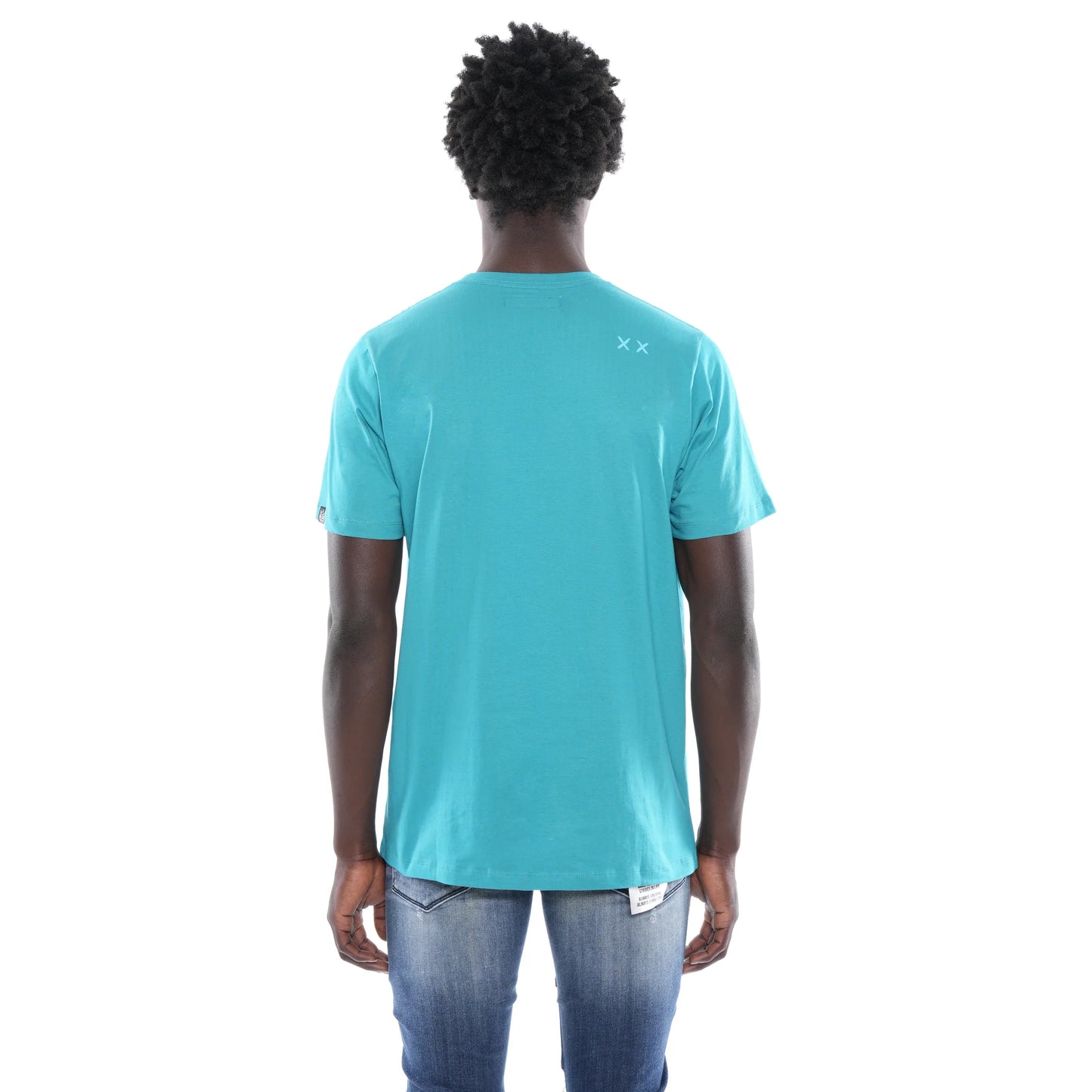 3D CLEAN SHIMUCHAN LOGO SHORT SLEEVE CREW NECK TEE IN TILE BLUE