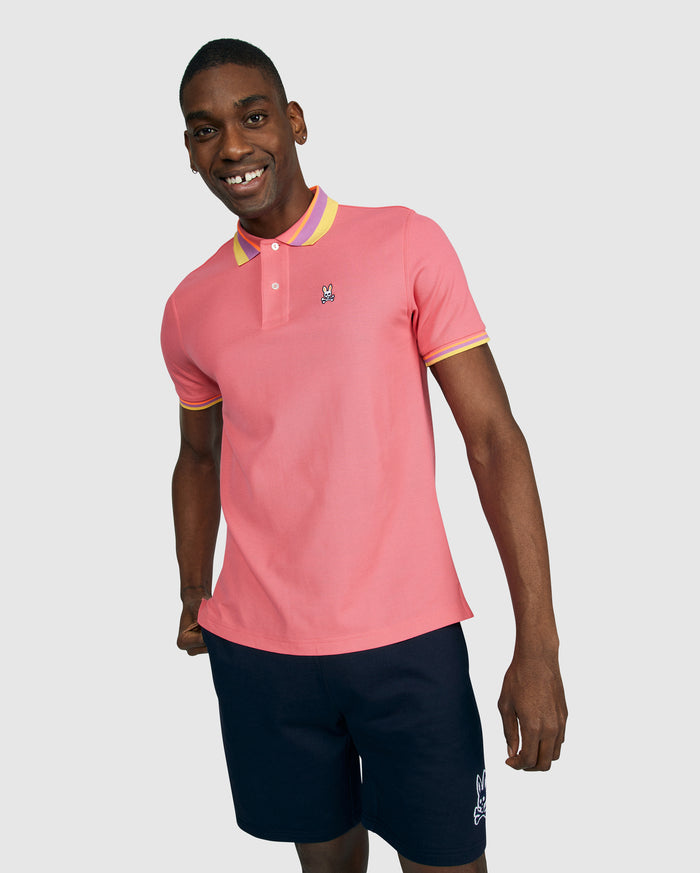 POLO OLIVER CON PUNTA DE NEÓN PARA HOMBRE