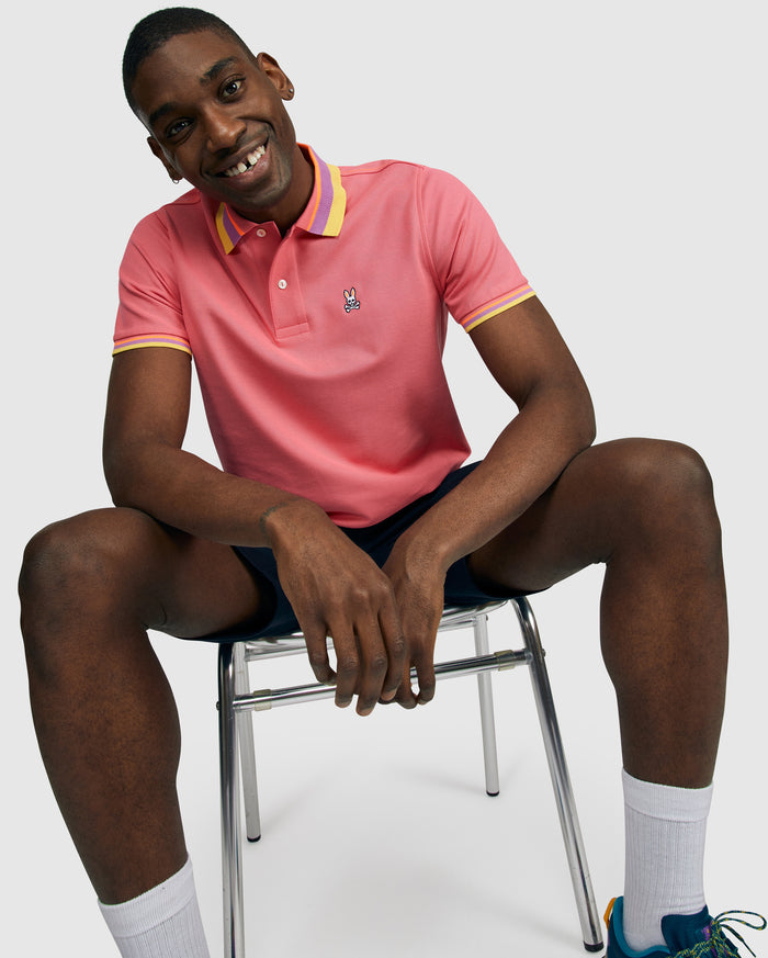 POLO OLIVER CON PUNTA DE NEÓN PARA HOMBRE