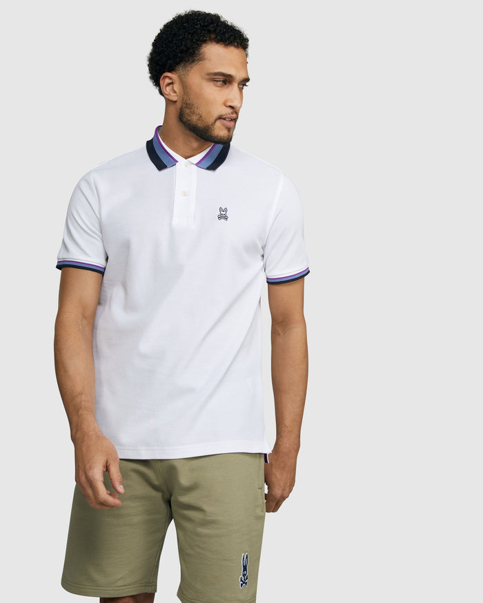 MENS OLIVER NEON TIPPED POLO