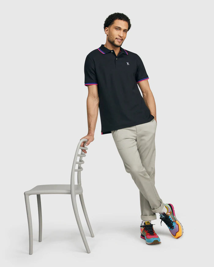 MENS LINCOLN NEON TIPPED POLO