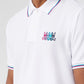 Mens Lafayette Embroidered Stripe Collar Polo