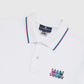 Mens Lafayette Embroidered Stripe Collar Polo