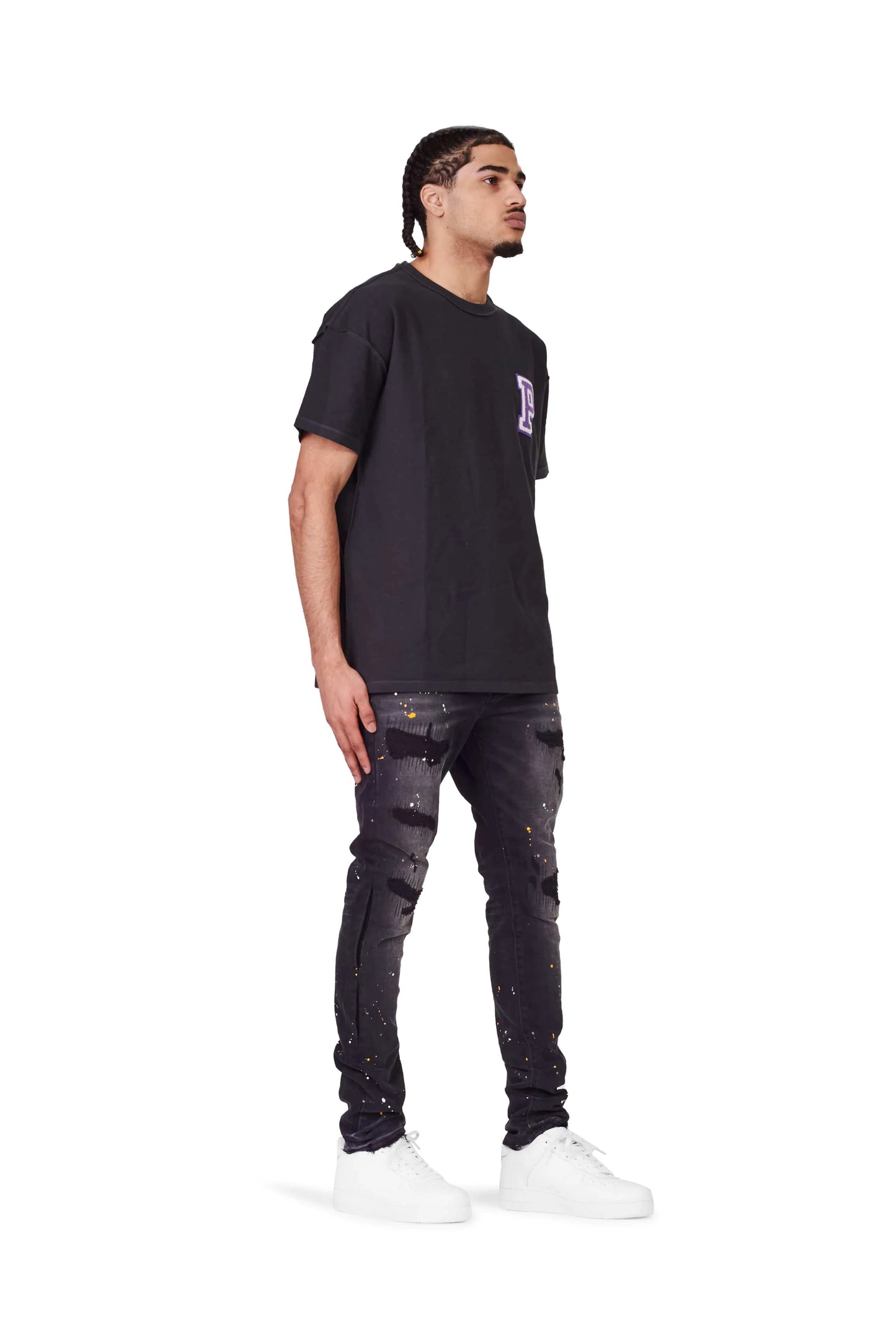 P001 PINTURA DE LAVADO NEGRO EXCLUSIVO DE LAVADO DE JEAN SKINNY DE BAJO TIRO