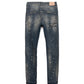 PURPLE-BRAND BANDANA PATCH PRINT INDIGO P001 LOW RISE SKINNY
