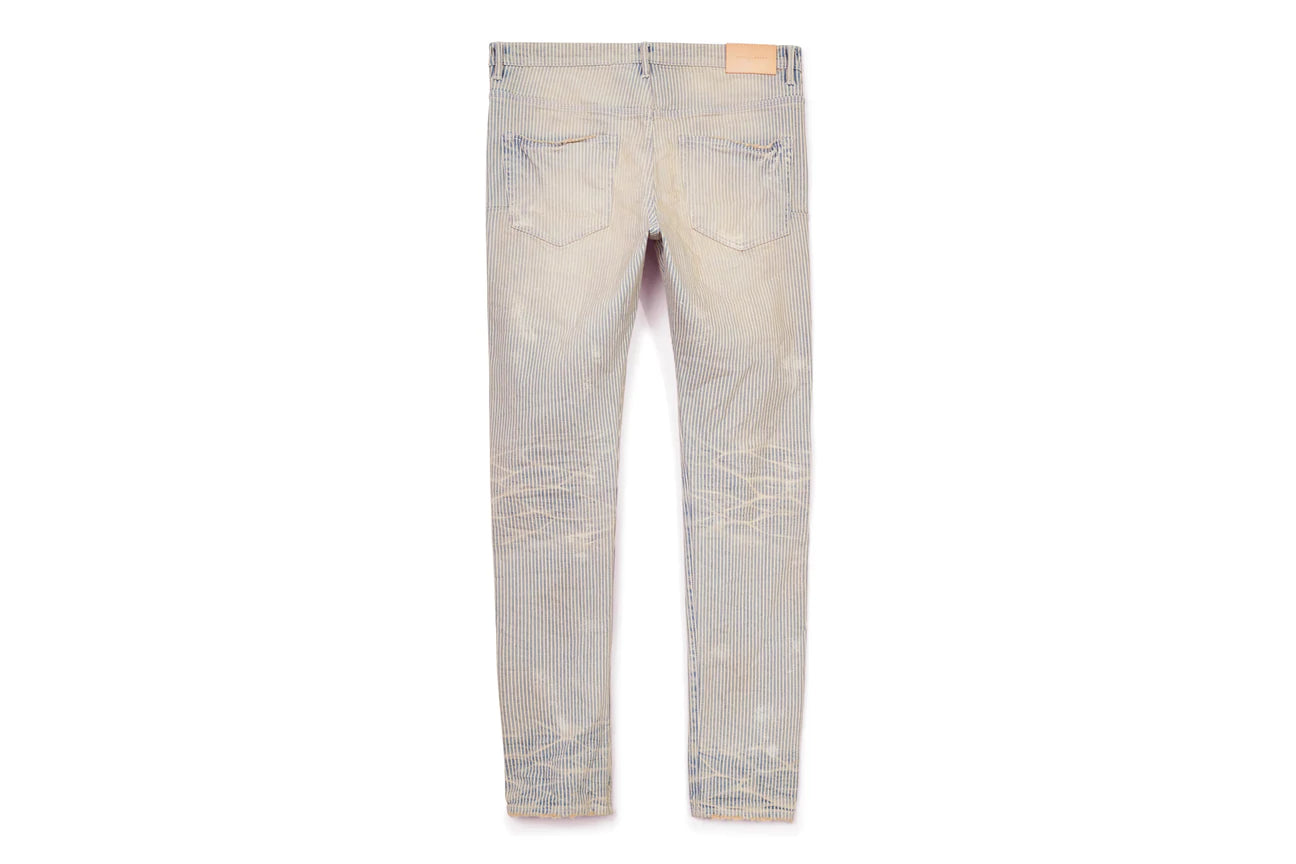 Jeans ajustados de talle bajo de Purple Brand - Hickory Stripe Vintage Blowout 