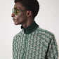 Men's Regular Fit Monogram Print Zip Sweatshir