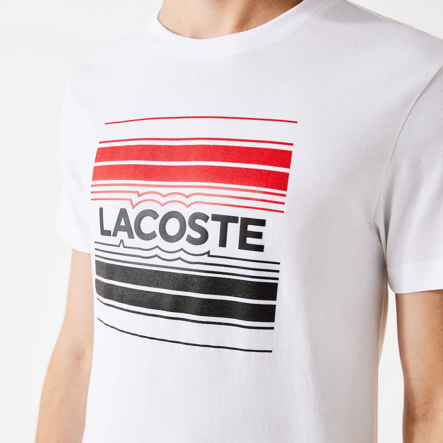 Camiseta de hombre Lacoste SPORT Stylized Logo Print en algodón orgánico 