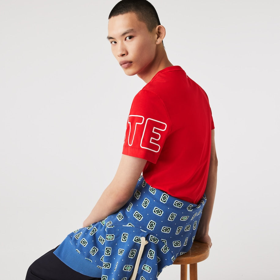 Men's Heritage Branded Crew Neck Flecked Cotton T-Shirt