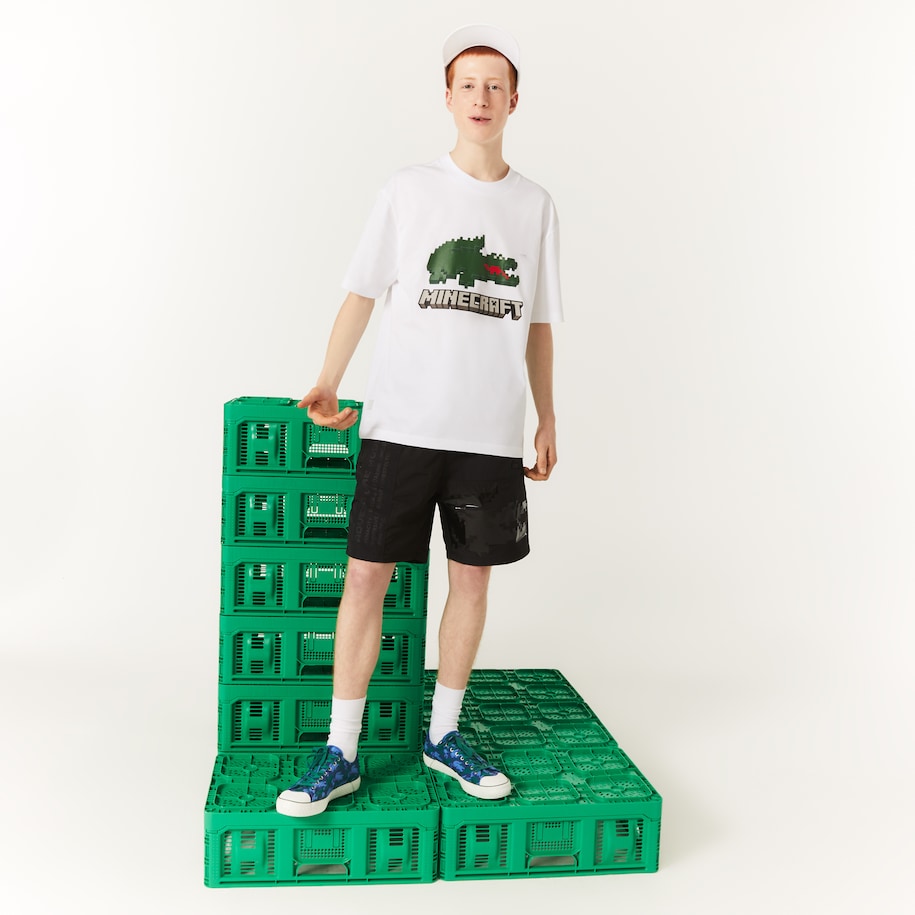 Camiseta unisex Lacoste x Minecraft en algodón orgánico estampado 