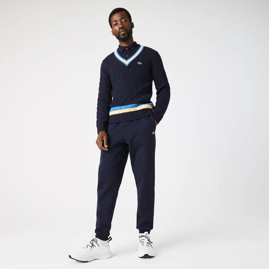 LACOSTE Tapered Fit - Pantalones deportivos de forro polar para hombre 