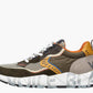 VOILE BLANCHE CLUB01. SUEDE AND MESH SNEAKERS ARMY GREEN