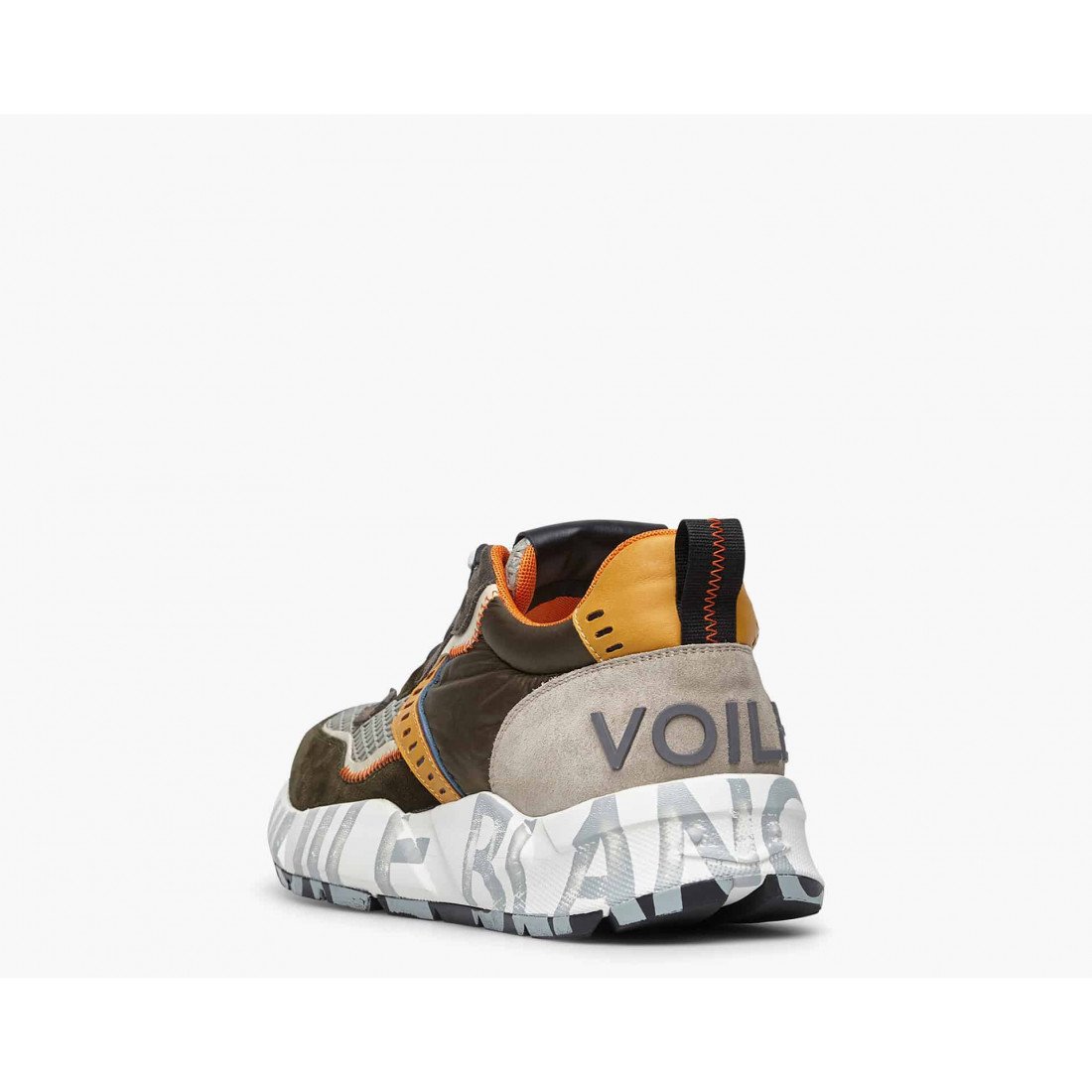 VOILE BLANCHE CLUB01. SUEDE AND MESH SNEAKERS ARMY GREEN