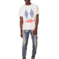 PURPLE-BRAND BANDANA PATCH PRINT INDIGO P001 LOW RISE SKINNY