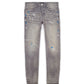 P001 Low Rise Skinny Jean Grey Dirty Destroy
