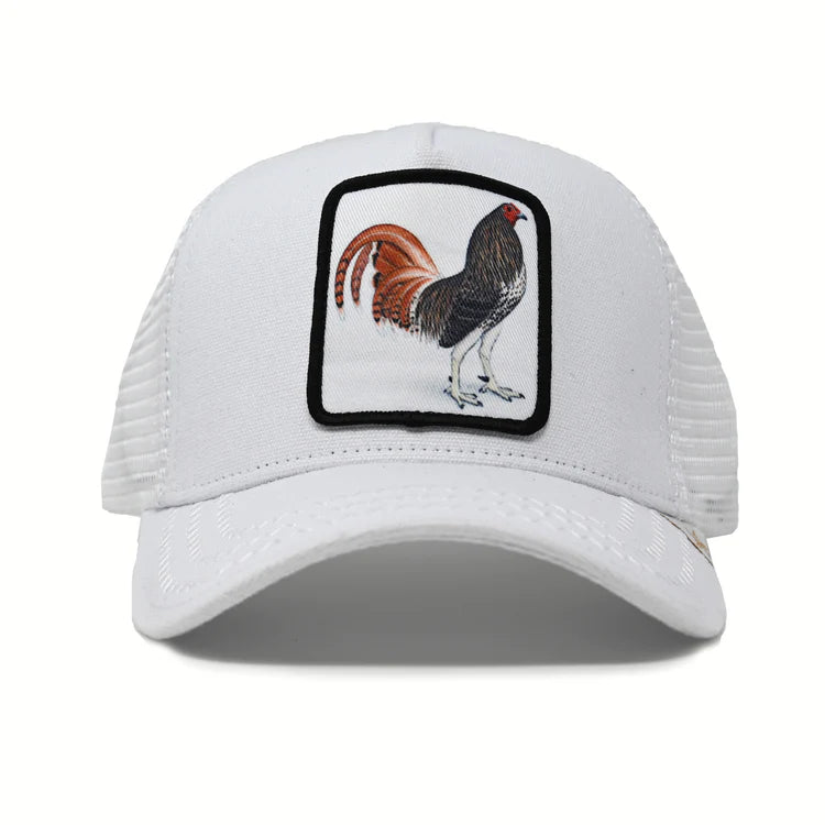 GOLD STAR HAT - NEW ROOSTER WHITE TRUCKER HAT