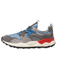 YAMANO 3 MAN - Sneaker in suede and technical fabric - Grey/Blue