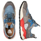 YAMANO 3 MAN - Sneaker in suede and technical fabric - Grey/Blue